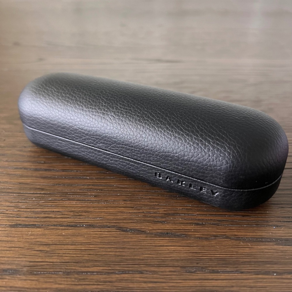 Oakley Hard Shell Eyeglass Case Black Textured Faux Leather Protective Pouch